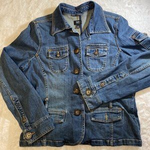 Mossimo Women’s Sz XL Big Button Down Denim Jean Jacket Pockets Excellent